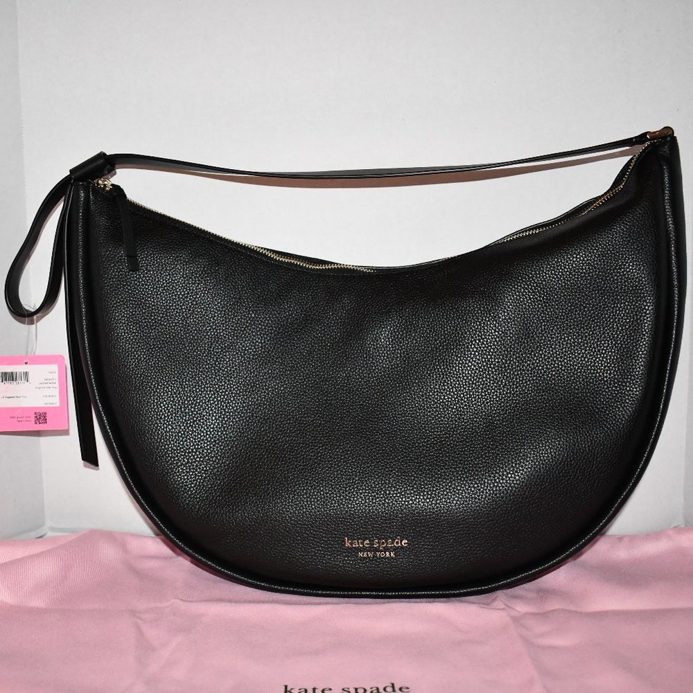 kate spade Smile Pebbled Leather Large Shoulder Bag in Black #K6205